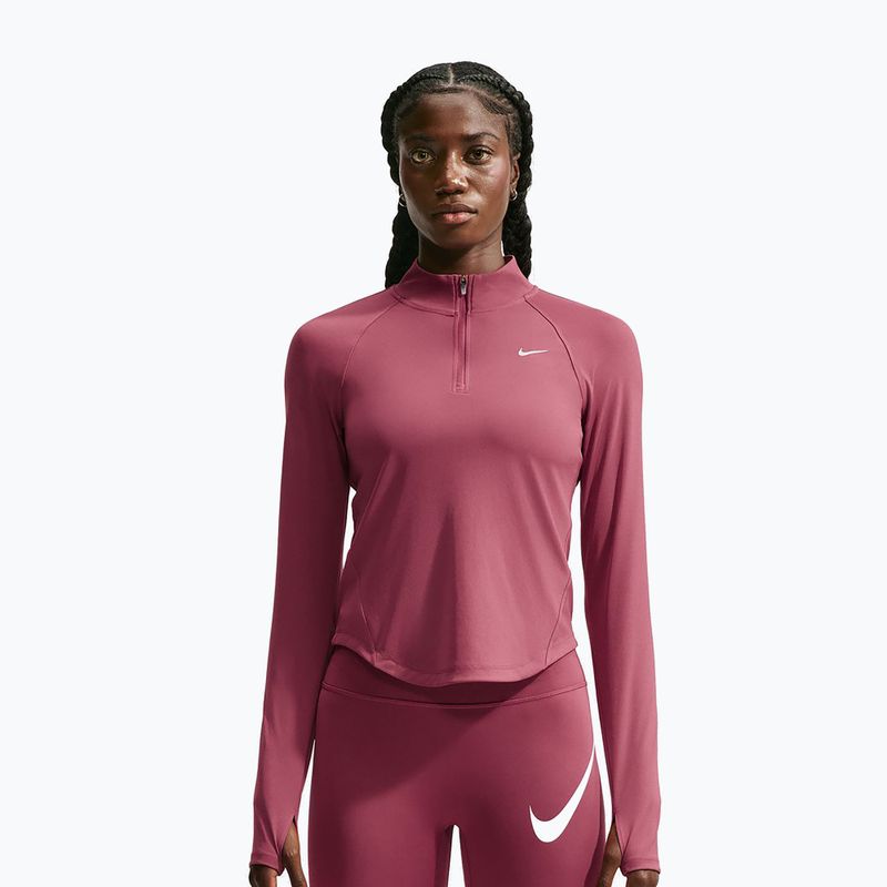 Women's running sweatshirt Nike Tempo Dri-Fit 1/4 Zip pink smoke