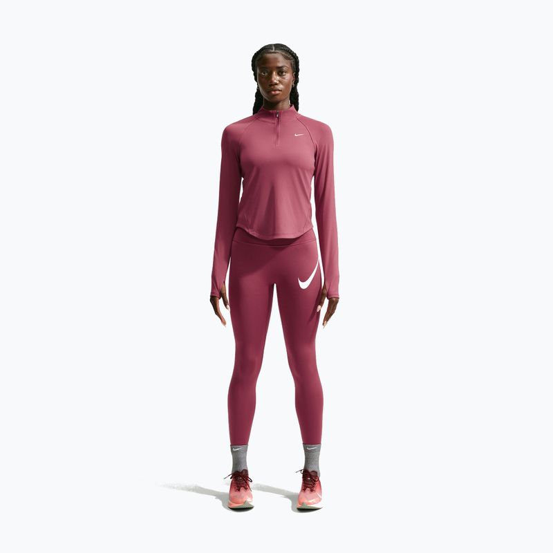 Women's running sweatshirt Nike Tempo Dri-Fit 1/4 Zip pink smoke 2