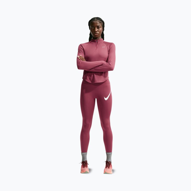Women's leggings Nike Tempo Swoosh Run pink smoke/white 2