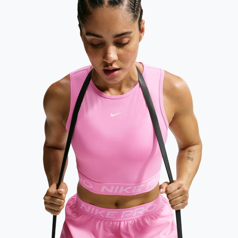 Women's T-shirt Nike Pro pink rise/white 4