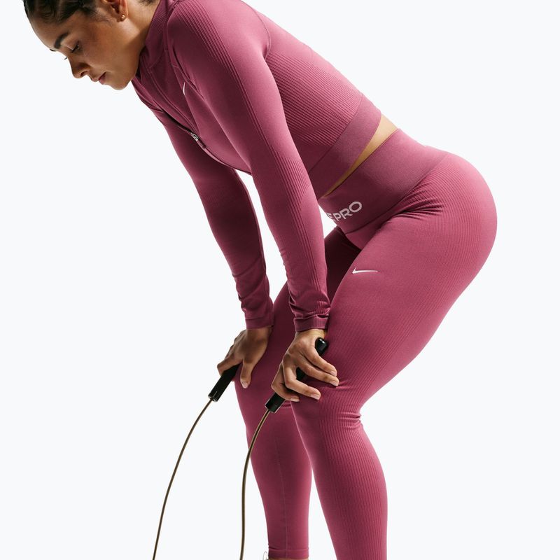 Women's leggings Nike Pro Seamless pink smoke/white 5