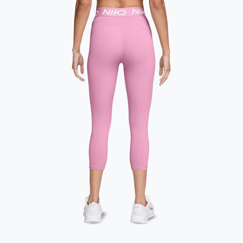 Women's leggings Nike Pro pink rise/white 2