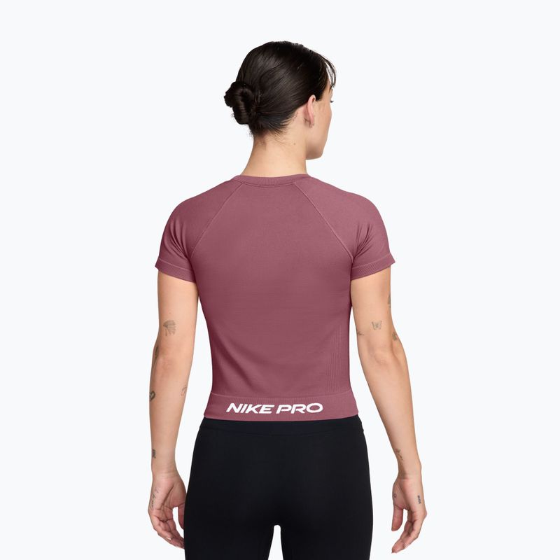 Women's training shirt Nike Pro Seamless pink smoke/white 2