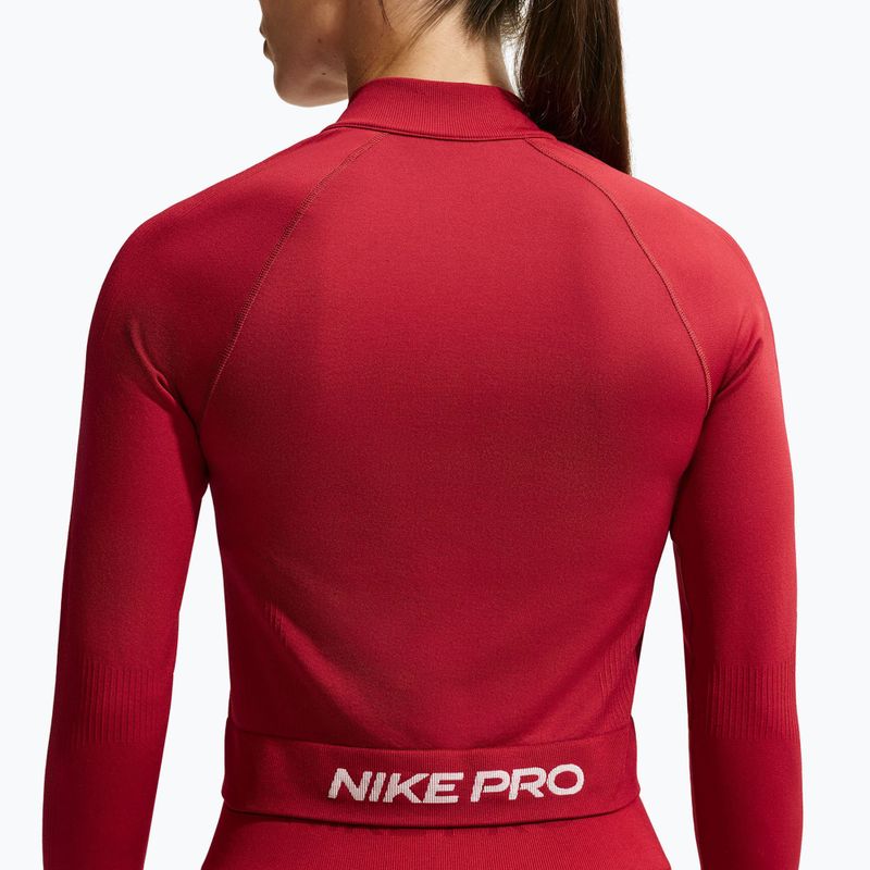 Women's training sweatshirt Nike Pro Seamless tough red/white 5
