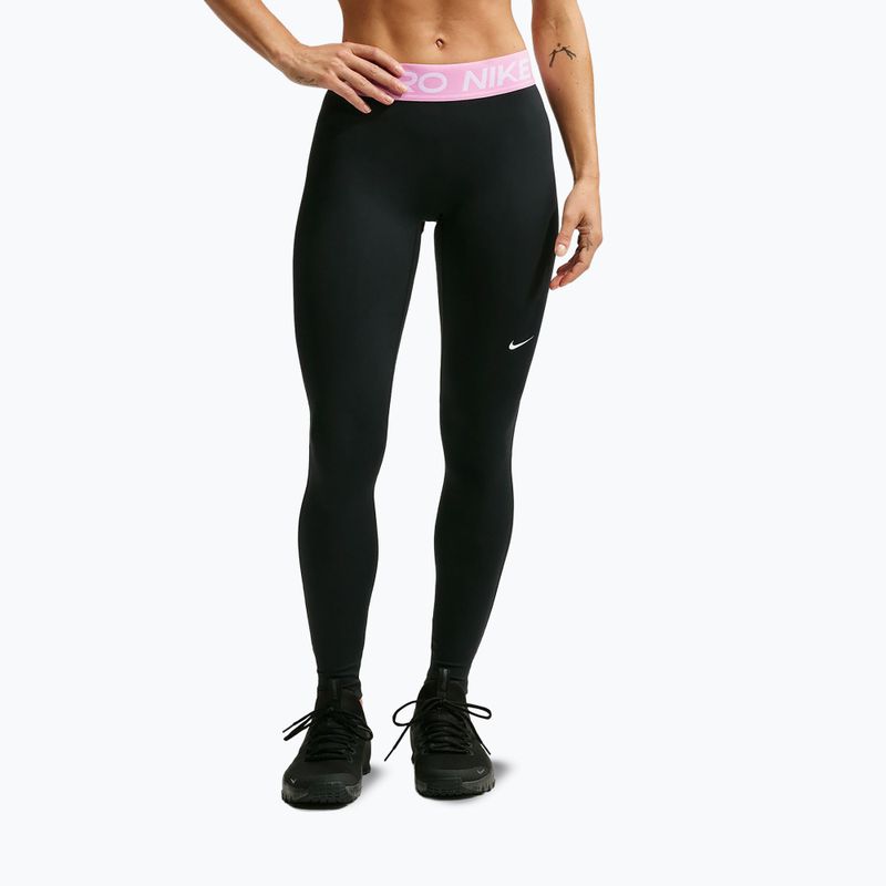 Women's leggings Nike Pro black/pink rise/white 7