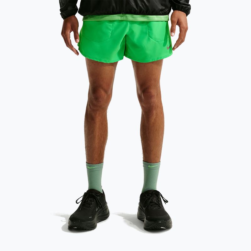 Men's Nike Stride Dri-Fit Brief-Lined 5" Shorts green spark