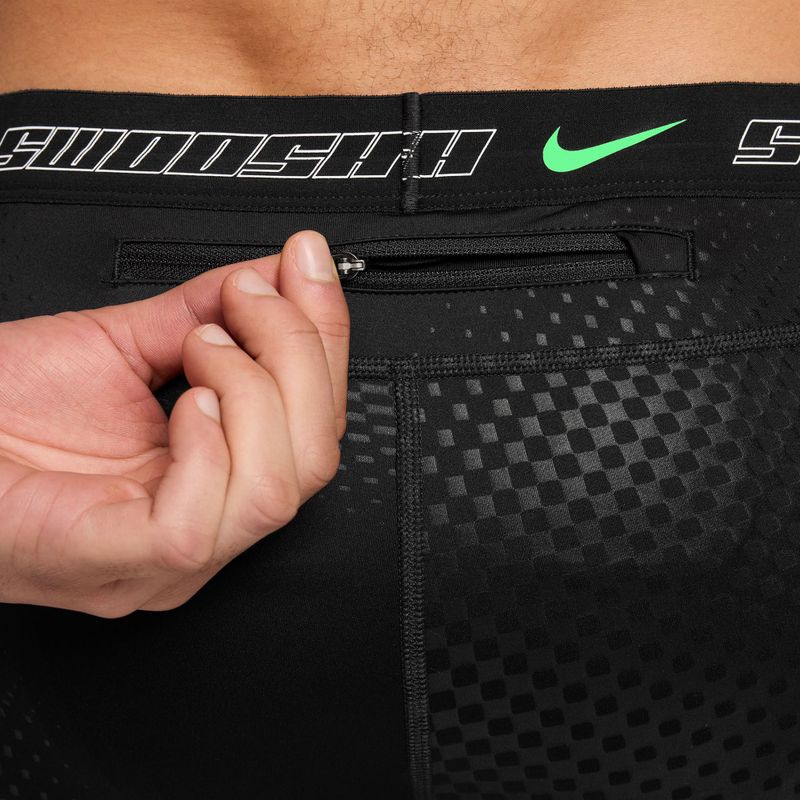 Men's running shorts Nike Stride black/illusion green 4
