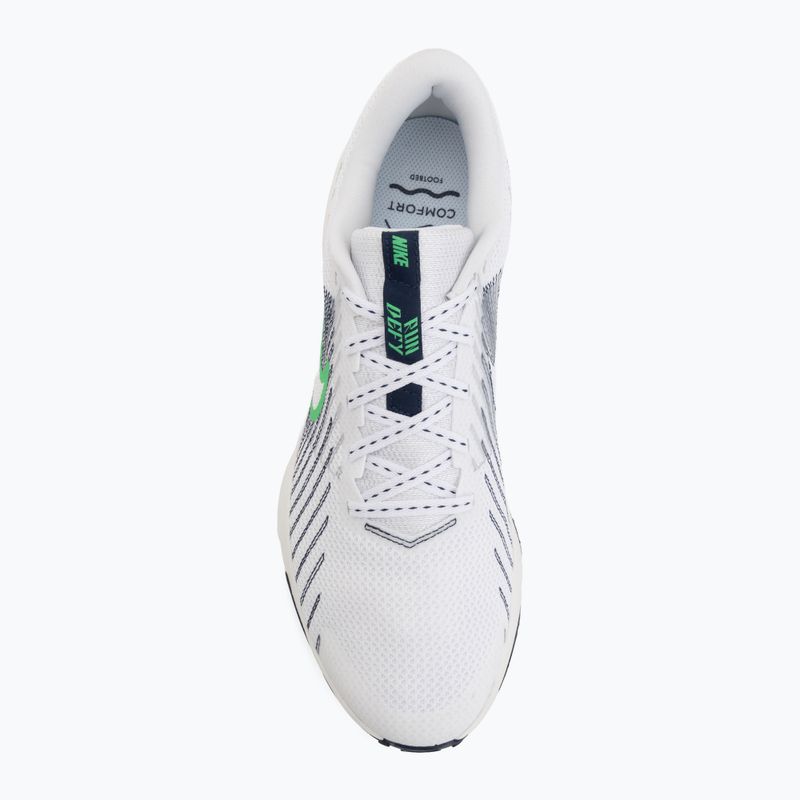 Men's running shoes Nike Run Defy White/Midnight Navy/Green Spark 5