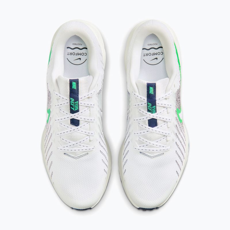 Men's running shoes Nike Run Defy White/Midnight Navy/Green Spark 5