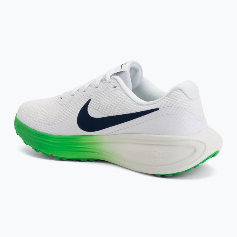 Men's running shoes Nike Revolution 8 white/green spark/midnight navy 2
