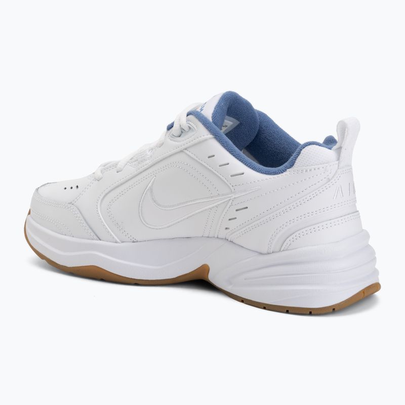 Men's training shoes Nike Air Monarch IV white/indigo storm/gum light brown/white 3