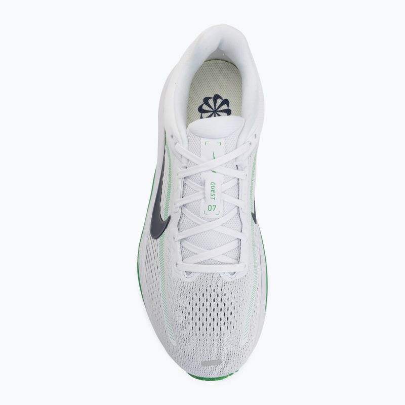 Men's running shoes Nike Quest 7 white/green spark/midnight navy 5