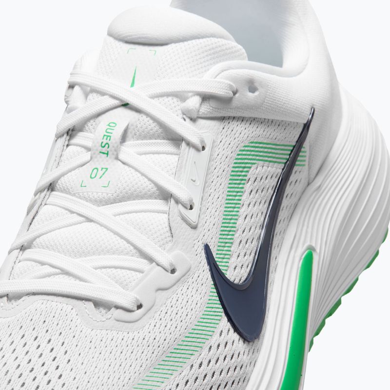 Men's running shoes Nike Quest 7 white/green spark/midnight navy 7