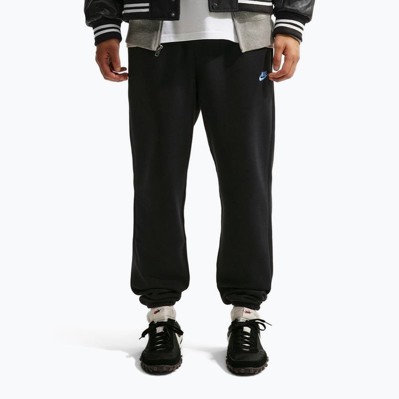 Men's trousers Nike Club Cuffed Brushed black/black/football blue