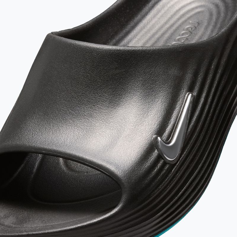 Men's slides Nike ReactX Rejuven8 black/gamma blue/metallic silver 5