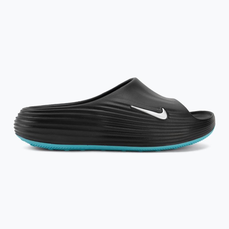 Men's slides Nike ReactX Rejuven8 black/gamma blue/metallic silver 2