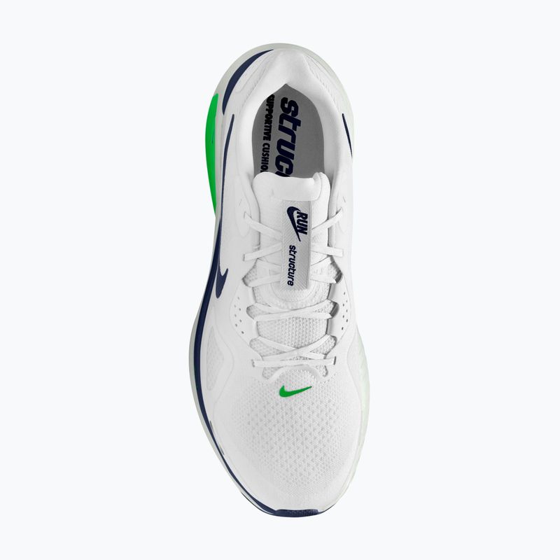 Men's running shoes Nike Structure 26 white/green spark/midnight navy 4