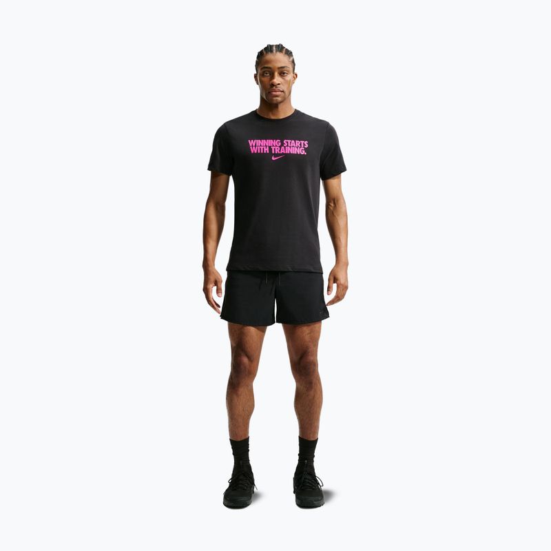 Men's training shirt Nike Dri-Fit Winning black/hyper pink 7