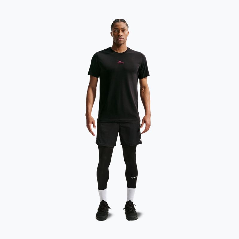 Men's training shirt Nike Pro black/hyper pink 7