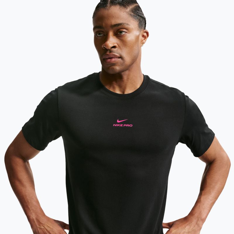 Men's training shirt Nike Pro black/hyper pink 3