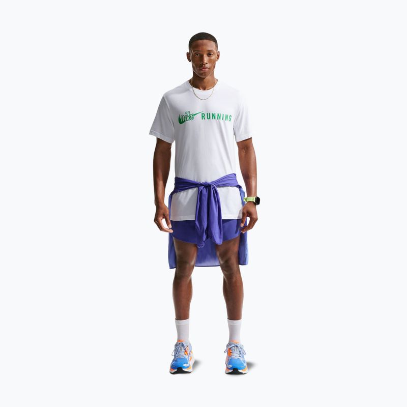 Men's running shirt Nike Dri-Fit Running T-Shirt white/green spark 2