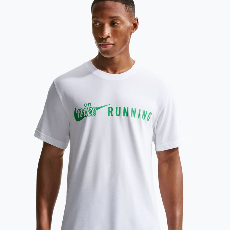Men's running shirt Nike Dri-Fit Running T-Shirt white/green spark 4