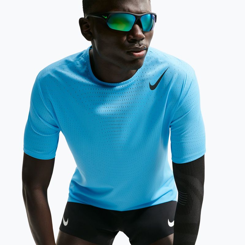 Men's running shirt Nike AeroSwift light current blue/black 4