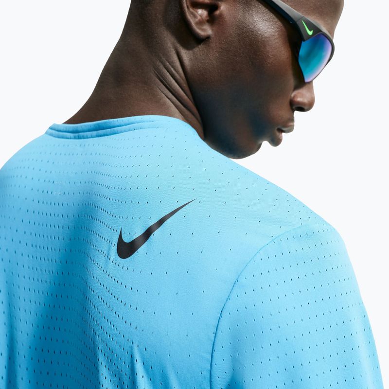 Men's running shirt Nike AeroSwift light current blue/black 5
