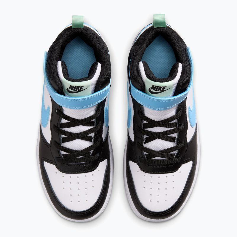 Children's shoes Nike Court Borough Mid 2 white/black/arctic green/football blue 4