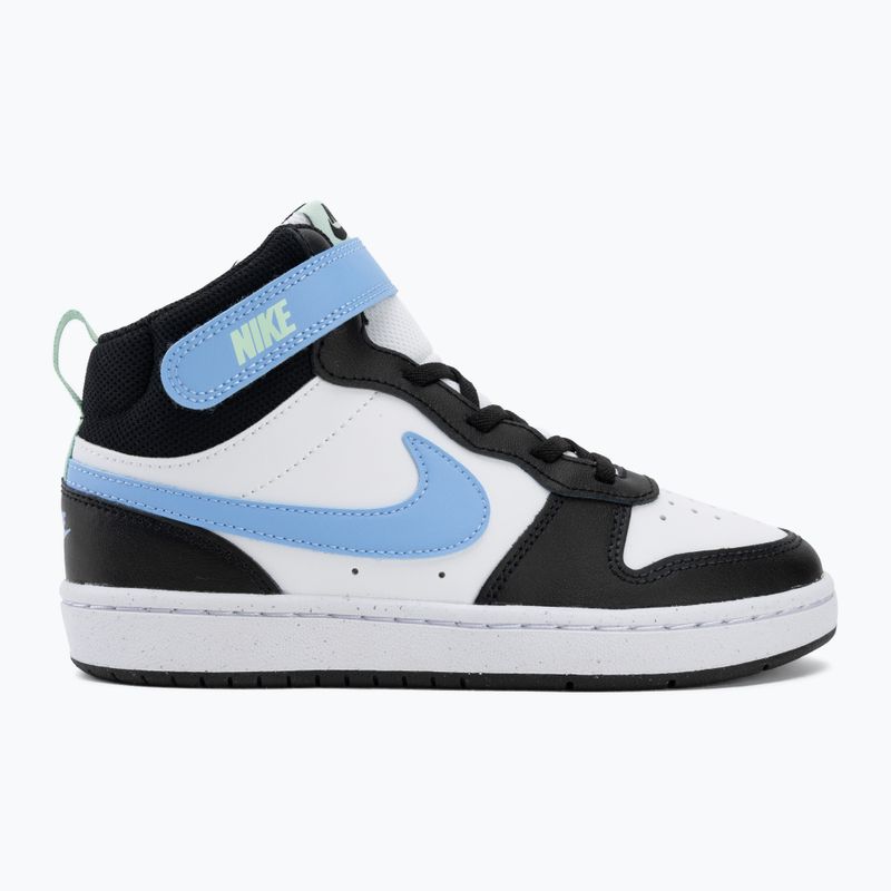 Children's shoes Nike Court Borough Mid 2 white/black/arctic green/football blue 2