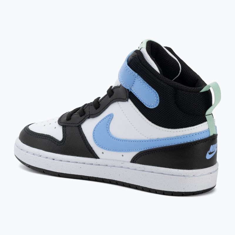 Children's shoes Nike Court Borough Mid 2 white/black/arctic green/football blue 3