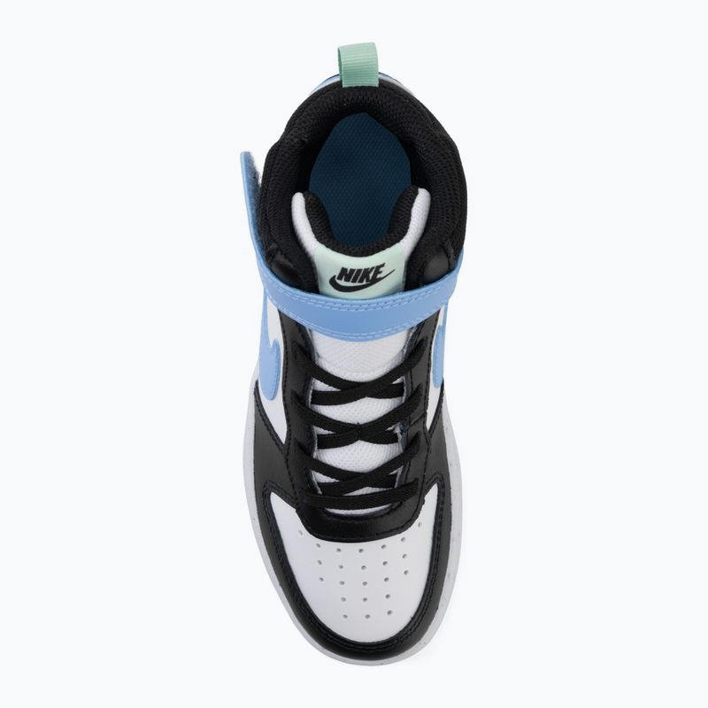 Children's shoes Nike Court Borough Mid 2 white/black/arctic green/football blue 5