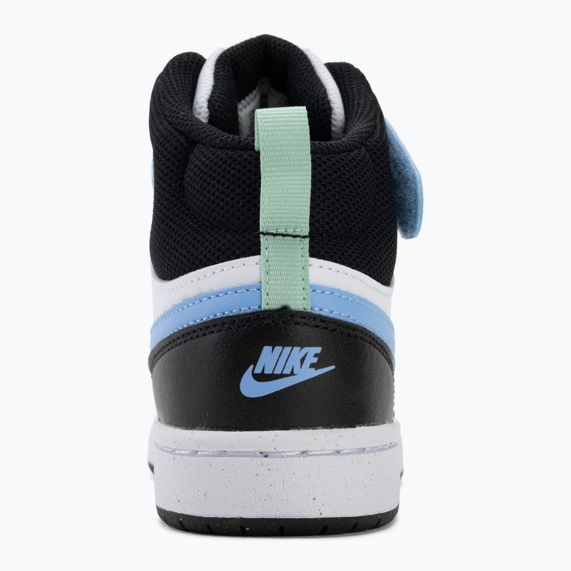 Children's shoes Nike Court Borough Mid 2 white/black/arctic green/football blue 6