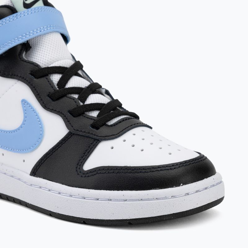 Children's shoes Nike Court Borough Mid 2 white/black/arctic green/football blue 7