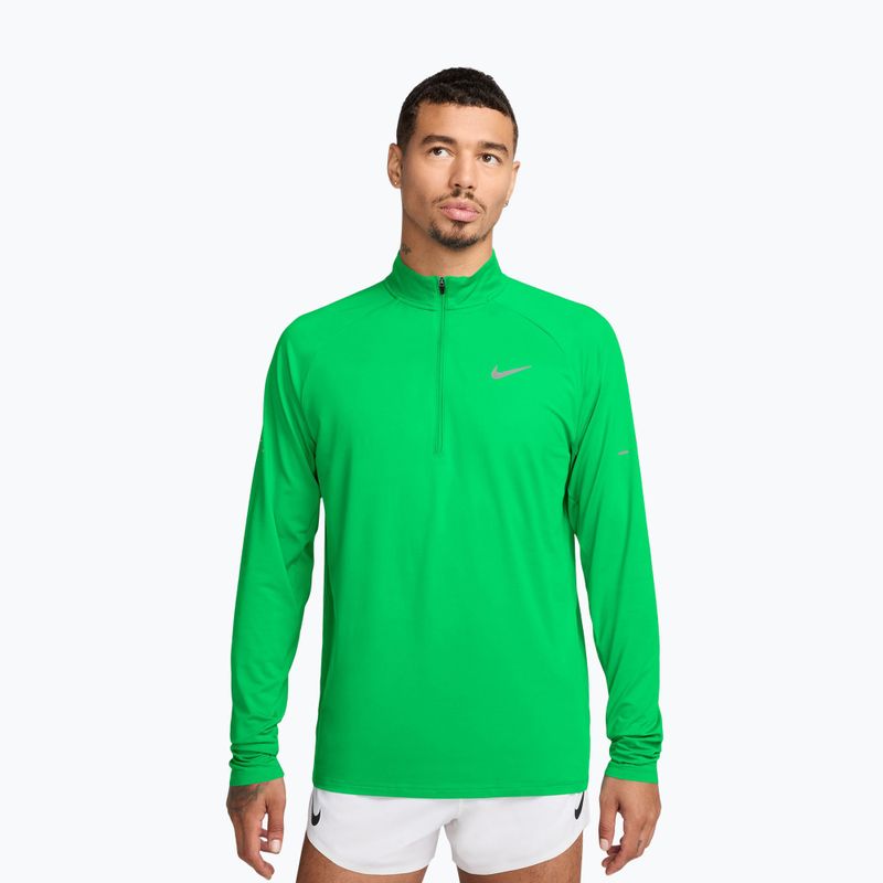 Men's running sweatshirt Nike Stride 1/4 Zip Dri-Fit green spark