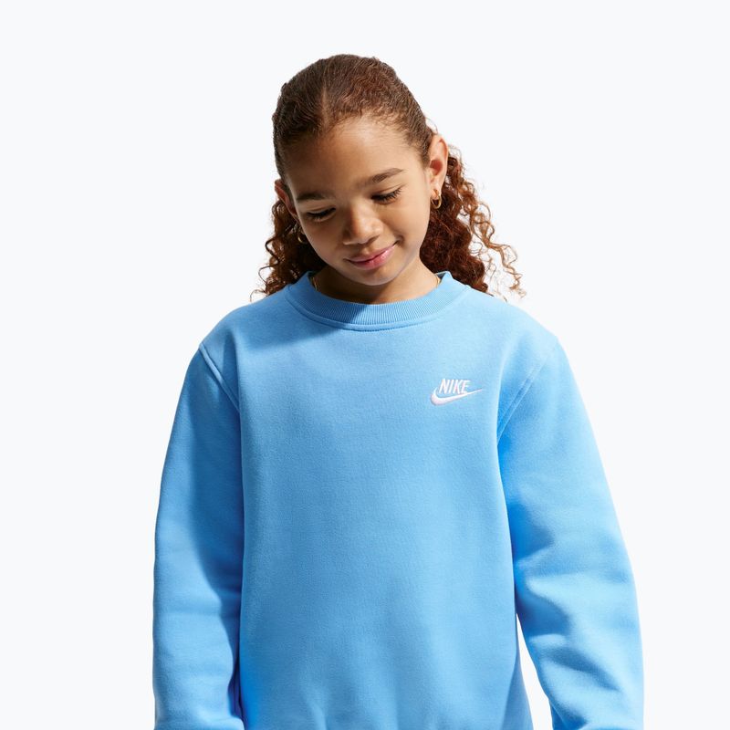 Children's sweatshirt Nike Sportswear Club Fleece football blue/white 3