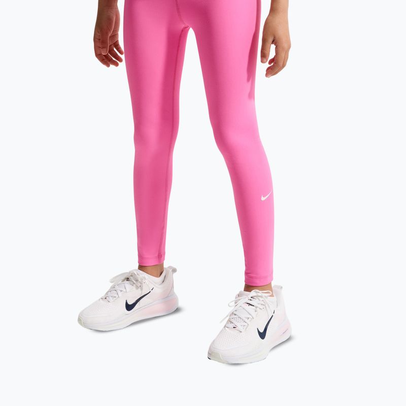 Children's leggings Nike One playful pink/white 5