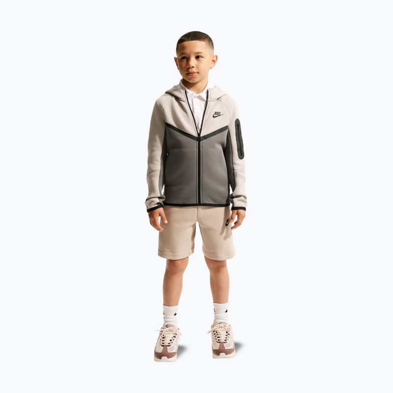 Children's sweatshirt Nike Sportswear Tech Fleece moon particle/cave stone/black/black 2