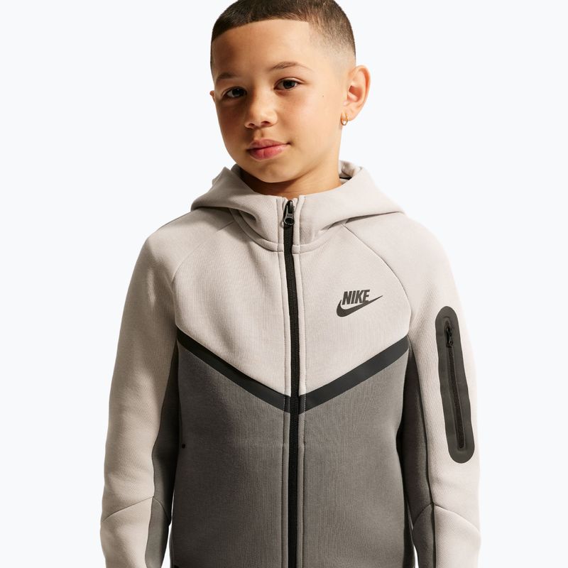 Children's sweatshirt Nike Sportswear Tech Fleece moon particle/cave stone/black/black 4