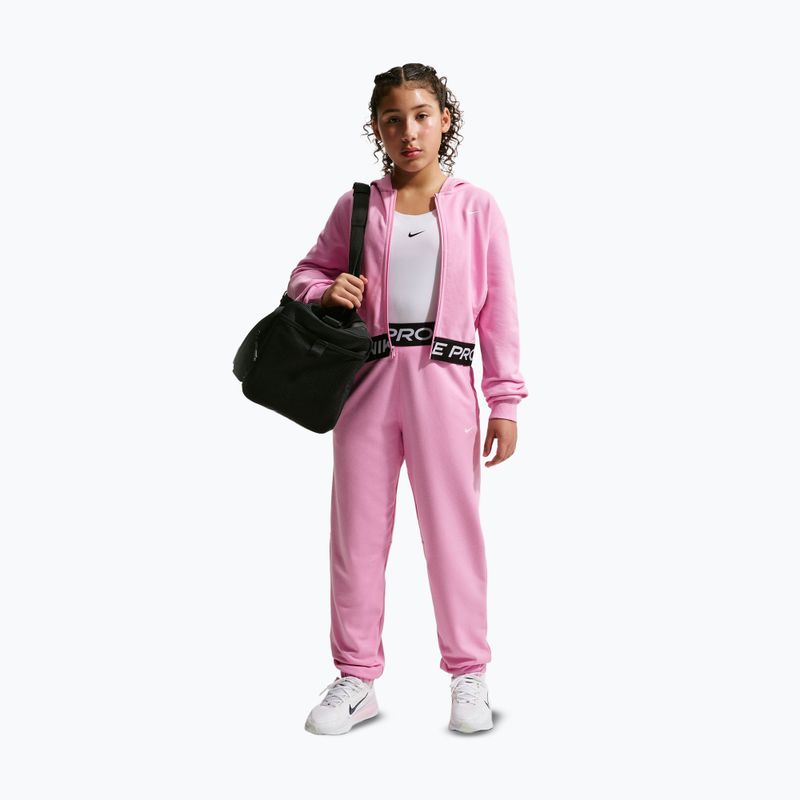 Children's trousers Nike Pro Fleece pink rise/pink rise/black/white 7