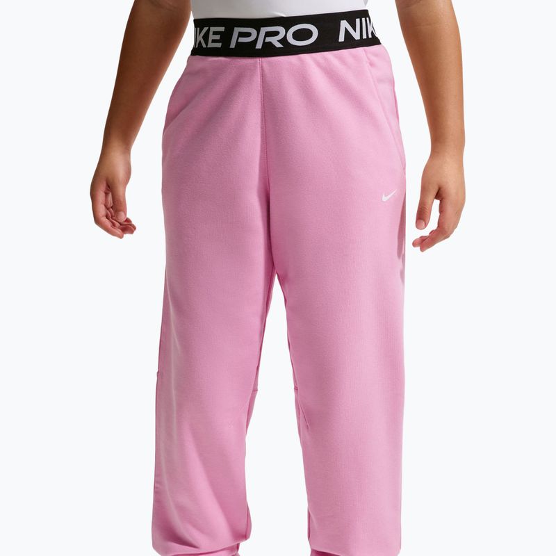 Children's trousers Nike Pro Fleece pink rise/pink rise/black/white 3