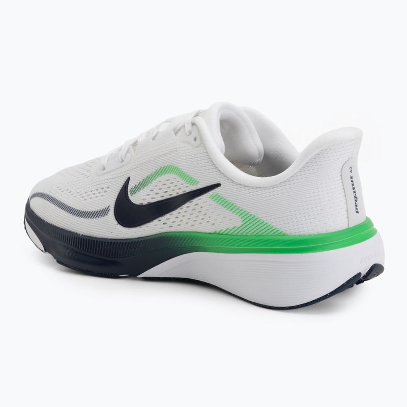 Nike Pegasus 42 running shoes white/green spark/midnight navy 3