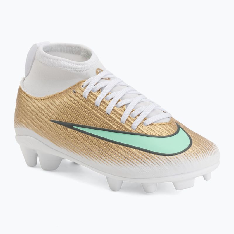 Children's football boots Nike Jr. Mercurial Superfly 11 Club "Kylian Mbappé" metallic gold/green glow