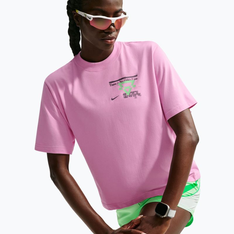 Women's running shirt Nike Swift Dri-Fit pink rise/illusion green 4