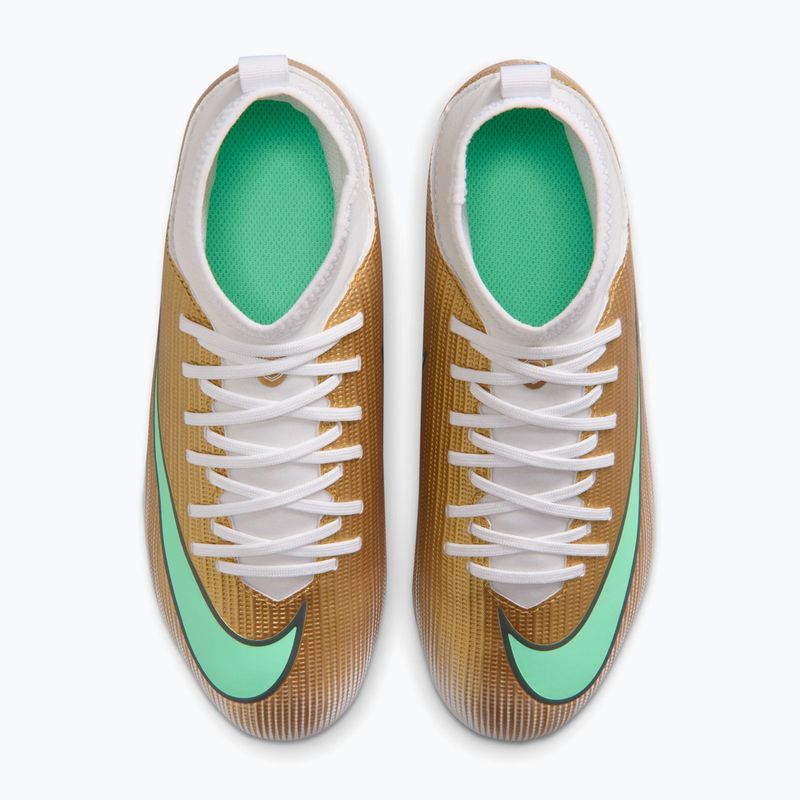 Children's football boots Nike Jr. Mercurial Superfly 11 Club "Kylian Mbappé" metallic gold/green glow 4