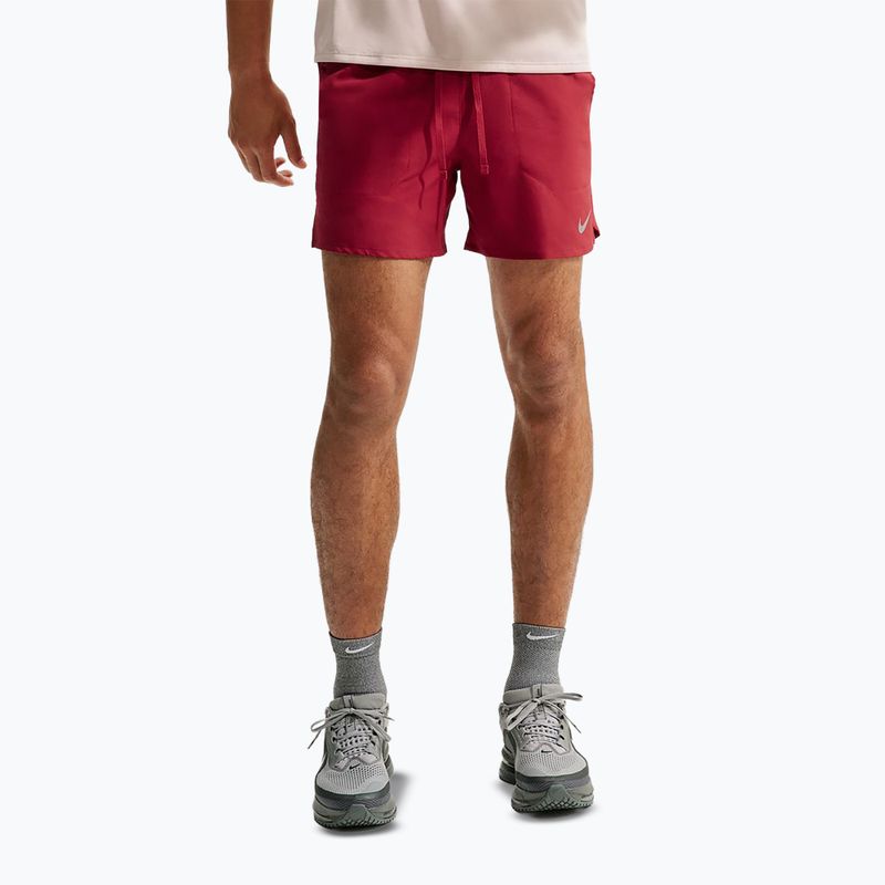 Men's Nike Stride Dri-Fit Brief-Lined 5" Shorts in Tough Red
