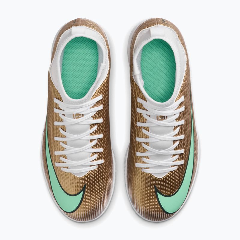 Children's football boots Nike Jr. Mercurial Superfly 11 Club "Kylian Mbappé" metallic gold/green glow 4