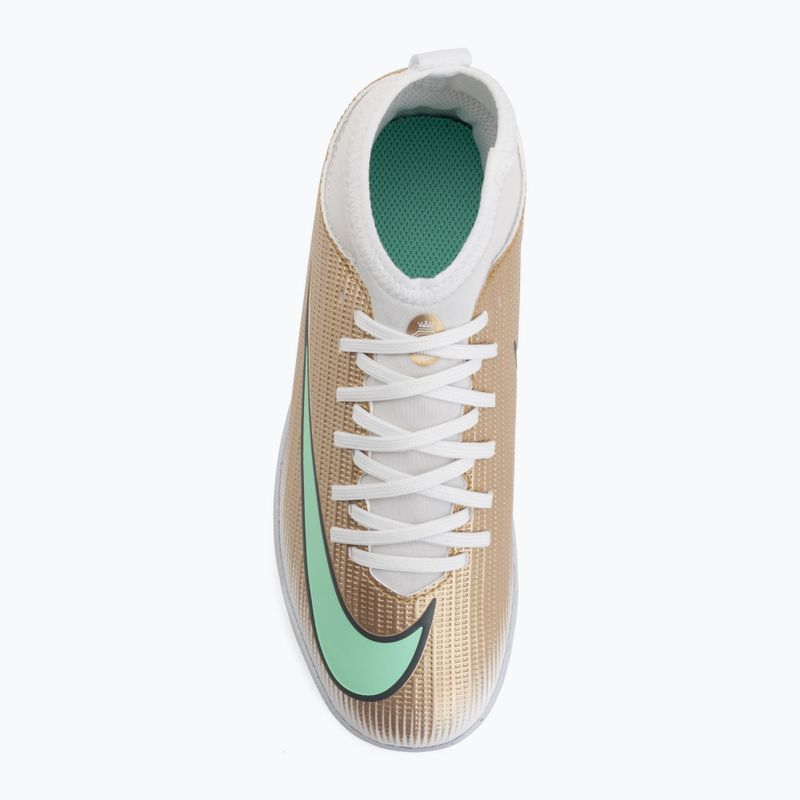 Children's football boots Nike Jr. Mercurial Superfly 11 Club "Kylian Mbappé" metallic gold/green glow 5