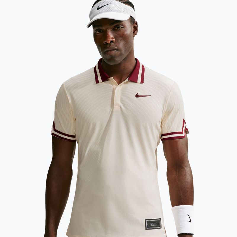 Polo shirt Nike Court Slam Aero-Fit Pale Ivory/Team Red