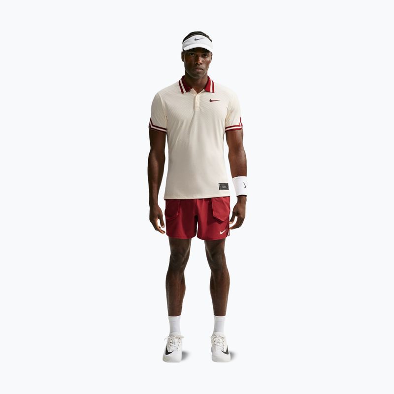 Polo shirt Nike Court Slam Aero-Fit Pale Ivory/Team Red 2